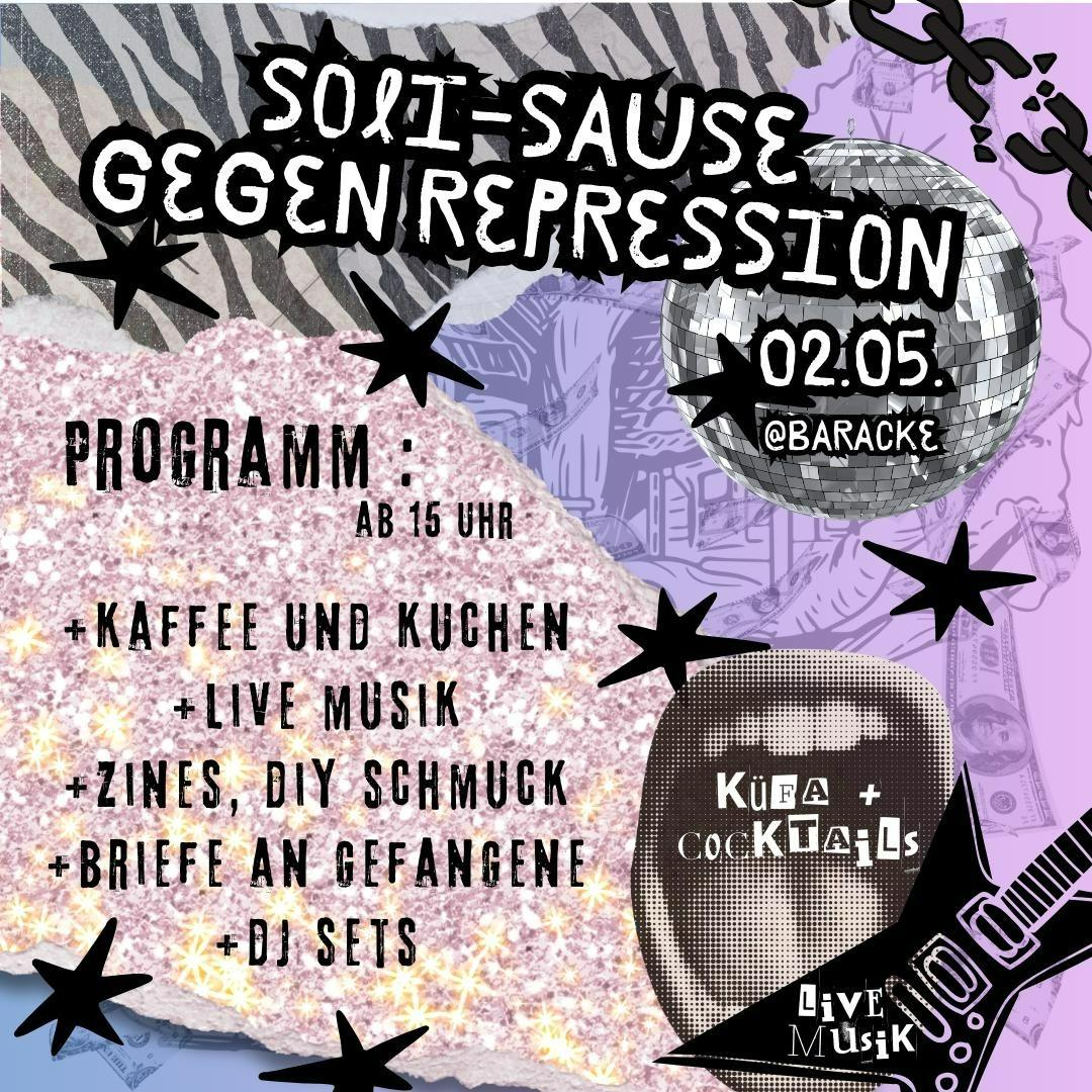 Plakat Soli-Sause gegen Repression