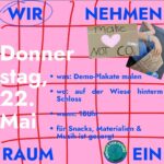 Fridays for Future wirbt für das Malen von Demoplakaten am Donnerstag, 22. Mai